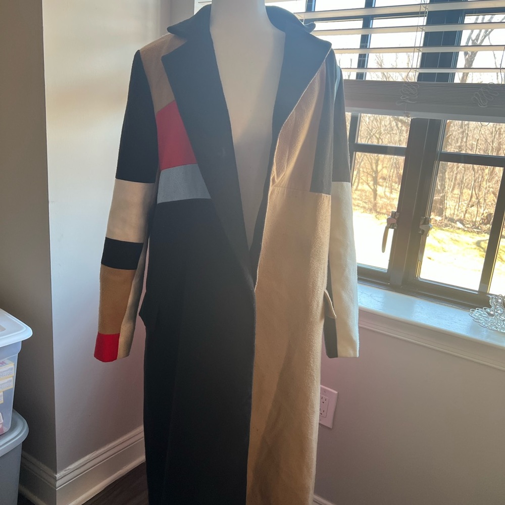 Women's color block trench
